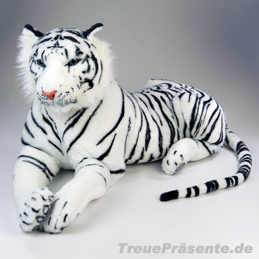 Weisser Pl&uuml;schtiger liegend 90 cm