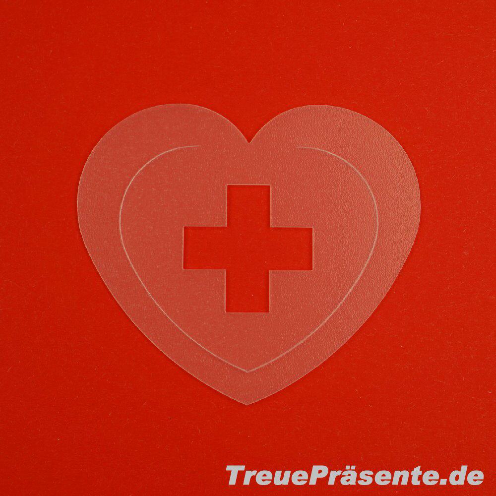 Lesezeichen Herz mit Ausstanzung Kreuz