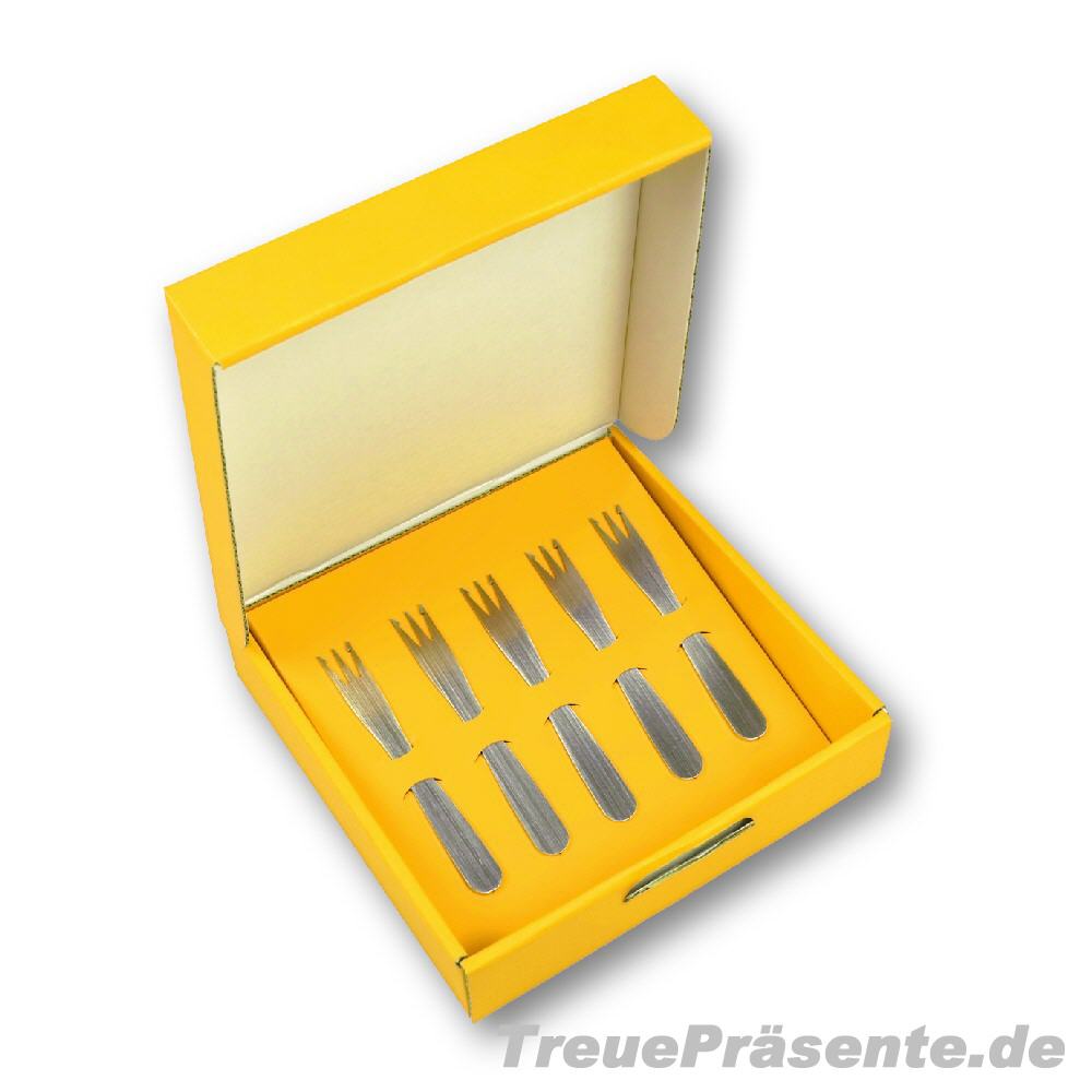 Geschenk-Set f&uuml;nf Pommesgabeln Modell 03