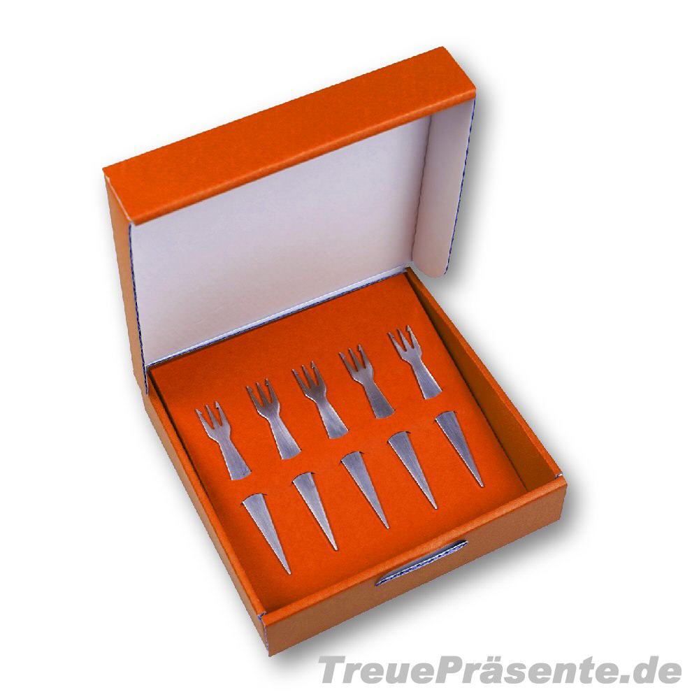 Geschenk-Set f&uuml;nf Pommesgabeln Modell 05