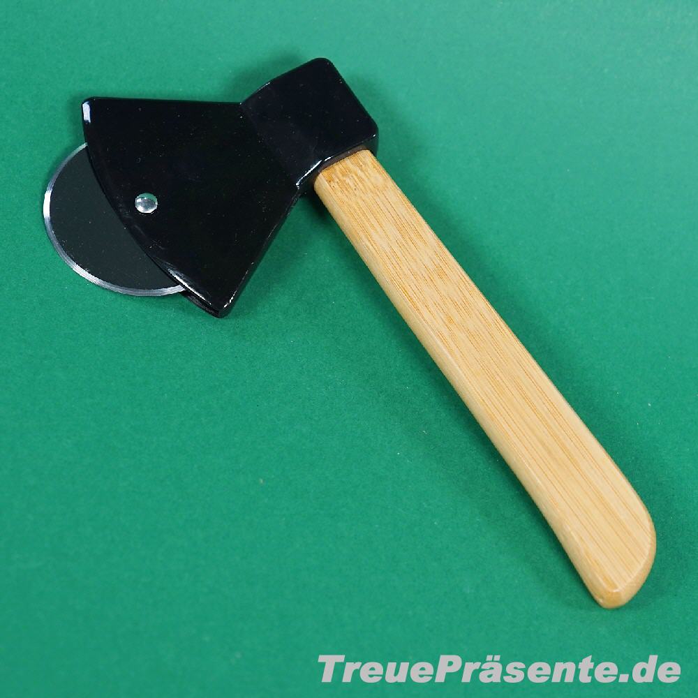 Pizzaroller Beil mit Bambusgriff
