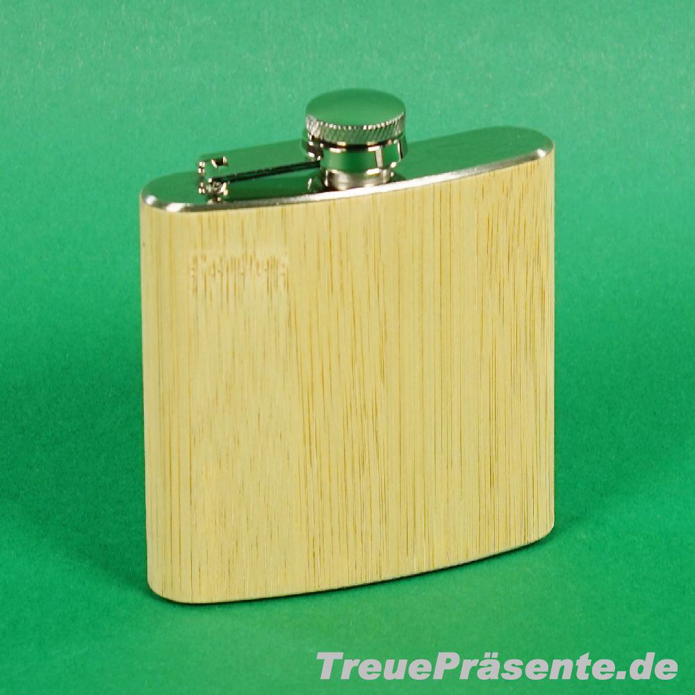 Flachmann mit Bambusmantel
