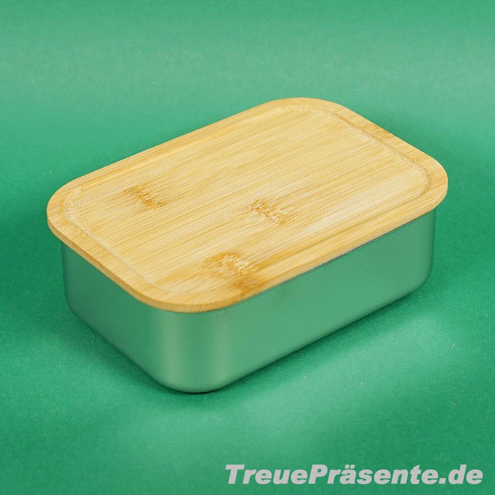 Lunchbox mit Bambusdeckel und Besteck
