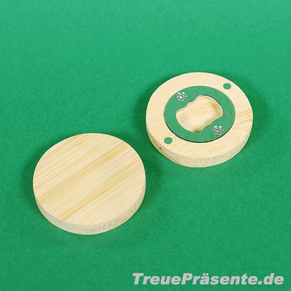 Bambus-Flaschen&ouml;ffner rund