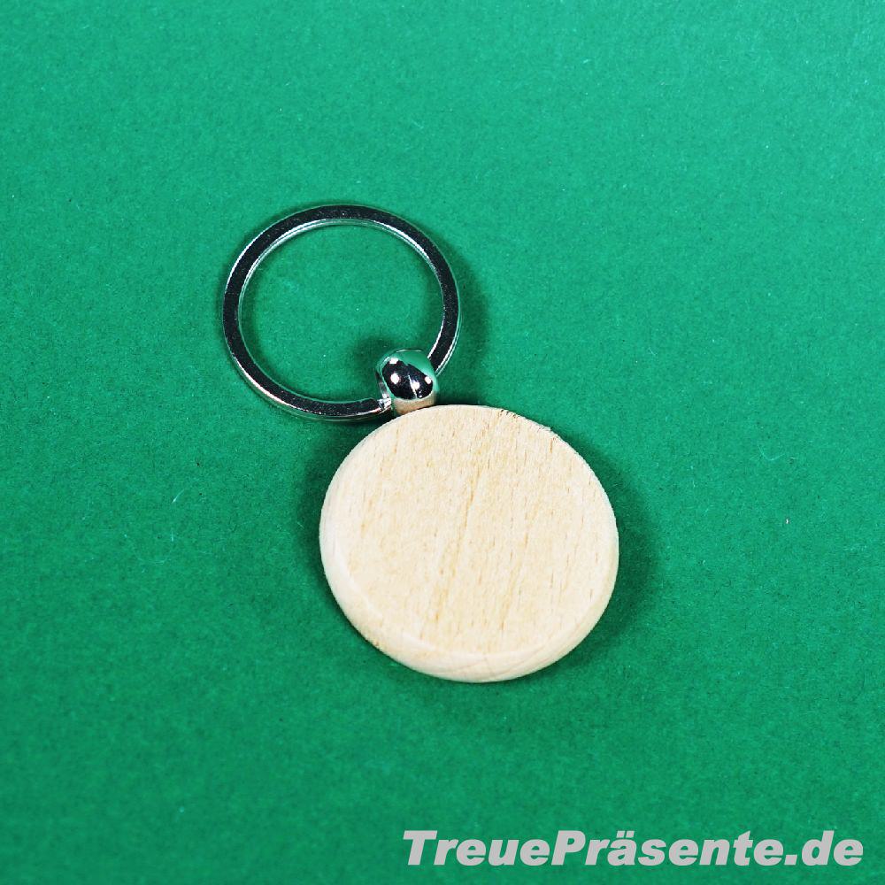 Holz-Schl&uuml;sselanh&auml;nger rund