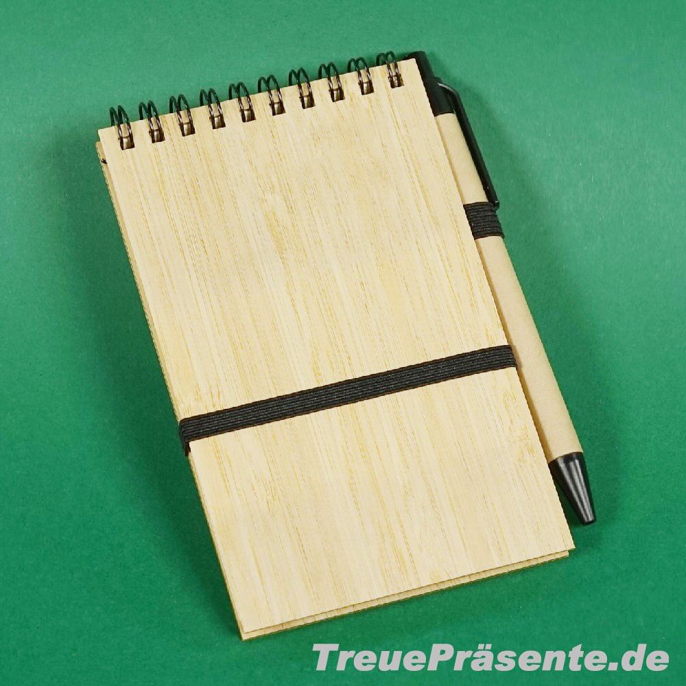 Notizbuch aus Bambus mit Stift