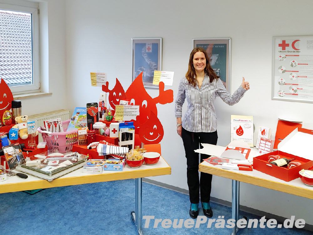 Blutspende-Geschenke Pr&auml;sentation
