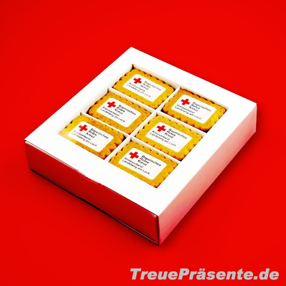 Logo-Kekse 6er-Set in Geschenkverpackung