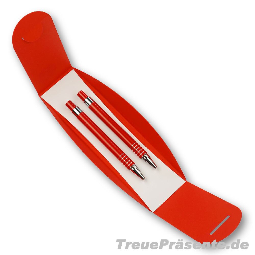 Geschenkset Stifte-Set rot-weiss