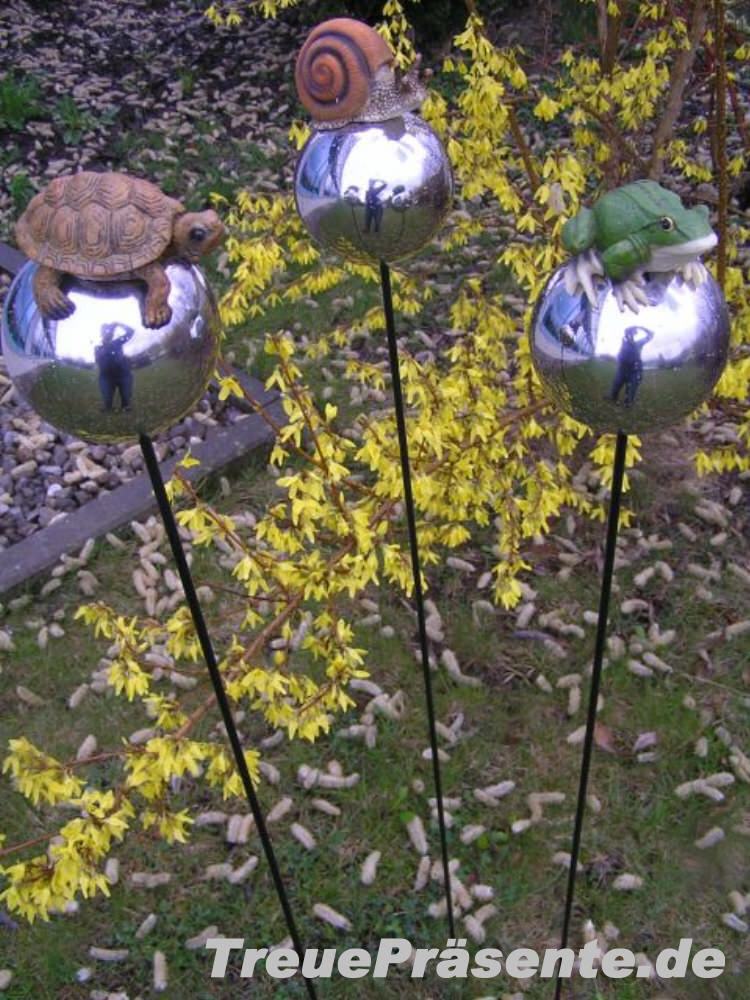 Gartenstecker Kugel mit Tier