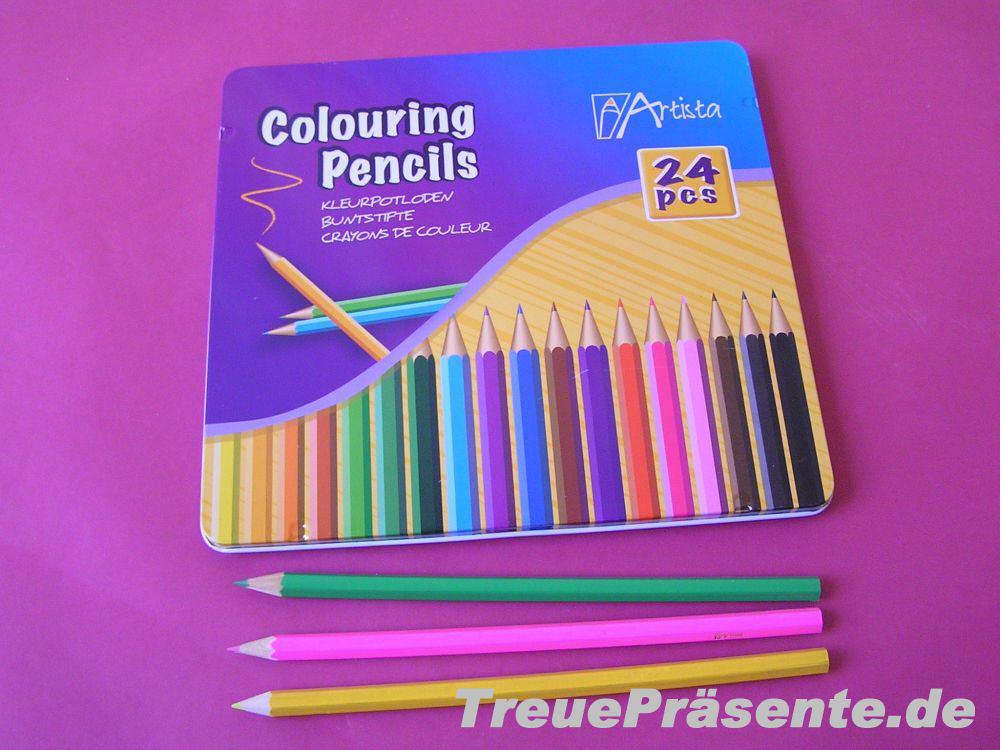 24er Buntstifte in Metallbox